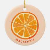 Citrus Orange Personalisiert Keramik Ornament (Hinten)