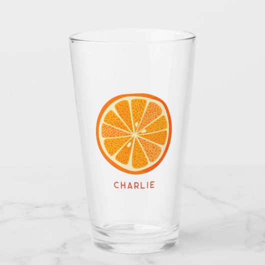 Citrus Orange Personalized Glas (Vorderseite)