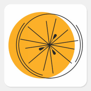 Citrus Orange Quadratischer Aufkleber
