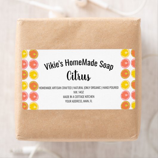 Citrus Orange Scent Soap Business Label (Insitu)