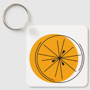 Citrus Orange Schlüsselanhänger Aluminium Quadrat