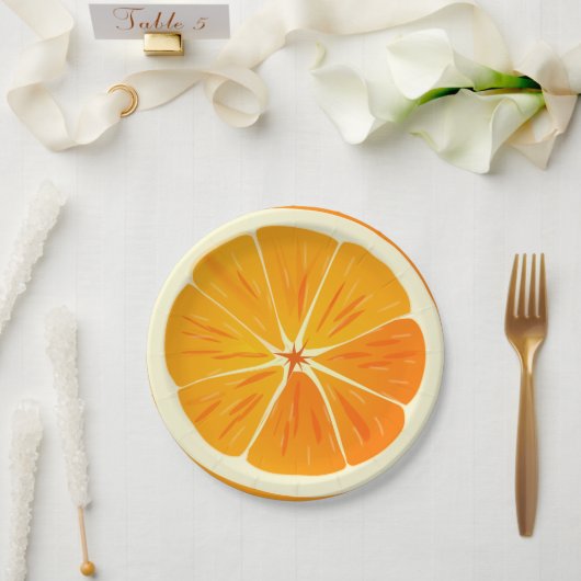 Citrus Orange Slice Paper Plate Pappteller (Hochzeit)