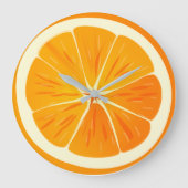 Citrus Orange Slice Round Wall Clock Große Wanduhr (Vorderseite)