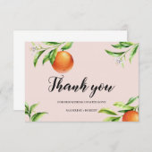 Citrus orange Sommer Babydusche Danke Karte (Vorne/Hinten)