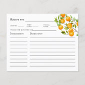 Citrus Orange Summer Brautparty Rezept Card (Vorderseite)