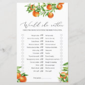 Citrus Orange Summer Frucht würde sie lieber Spiel (Vorderseite)