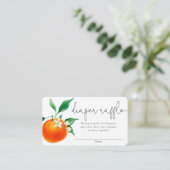 Citrus orange Süsse Babydusche Windelpreisliste Begleitkarte (Stehend Vorderseite)