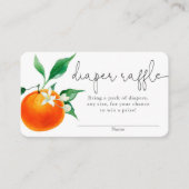 Citrus orange Süsse Babydusche Windelpreisliste Begleitkarte (Vorderseite)