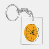 Citrus Orange Text quadratisch, beidseitig Schlüsselanhänger (Vorderseite links)