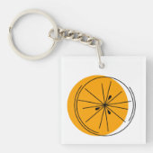 Citrus Orange Text quadratisch, beidseitig Schlüsselanhänger (Vorderseite)