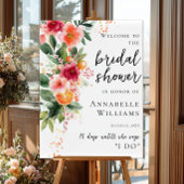 Citrus Orange und Blume Brautparty Willkommen Poster