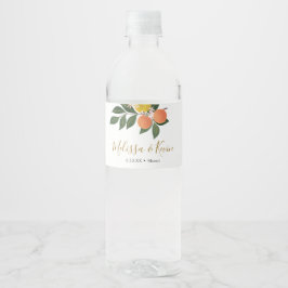 Citrus Orange und Zitronen Wasserflaschenetikett