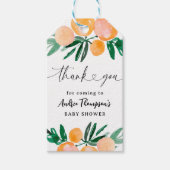 Citrus Orange Vielen Dank Baby Dusche Geschenkanhänger (Vorderseite)