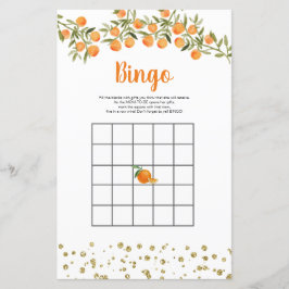 Citrus Orange Watercolor Bingo Game