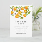 Citrus Orange Wedding Save The Date (Stehend Vorderseite)