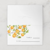 Citrus Orange Wedding Tischnummer Platzkarte (Außenseite Aufgefaltet)