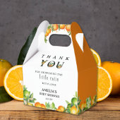 Citrus Orange White Floral Danke Baby Dusche Geschenkschachtel
