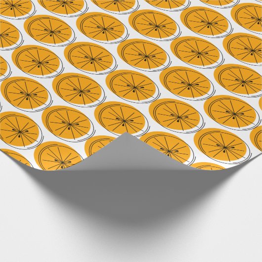 Citrus Orange Wrapping Paper Geschenkpapier (Ecke)