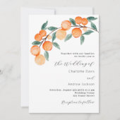 Citrus Orangen Aquarell Moderne QR UAWG Hochzeit Einladung (Vorderseite)