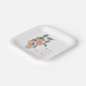 Citrus Orangen grünes Geschlecht neutrale Babydusc Pappteller (Gewinkelt)