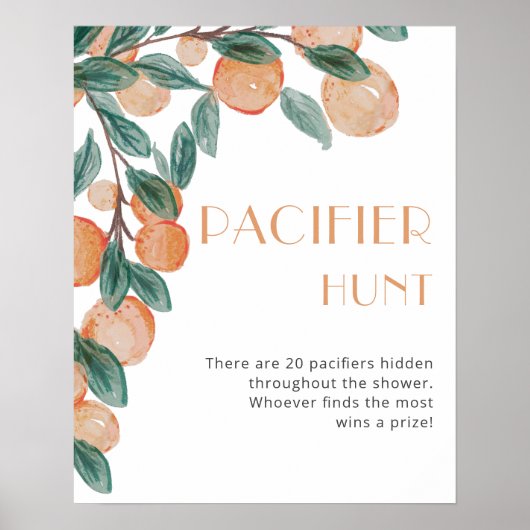 Citrus Orangen Schnuller Jagd Kinderspielzeichen Poster (Vorne)