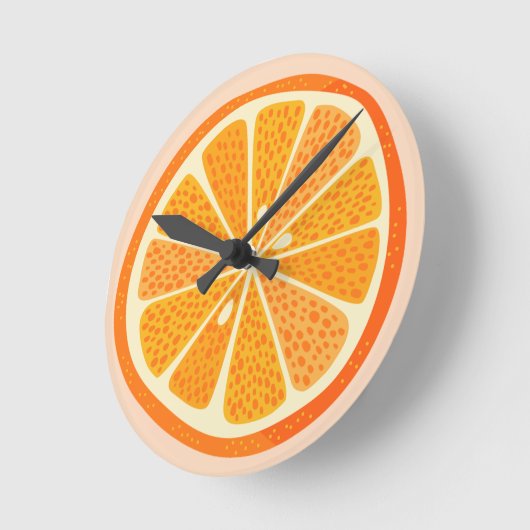 Citrus Oranges Fun Runde Wanduhr (Winkel)