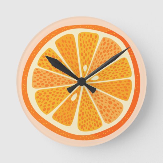 Citrus Oranges Fun Runde Wanduhr (Vorderseite)
