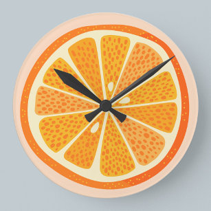 Citrus Oranges Fun Runde Wanduhr