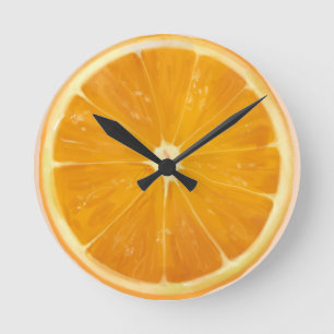 Citrus Oranges Fun Runde Wanduhr