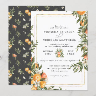 Citrus Orchard   Boho Botanical Wedding Einladung