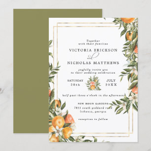 Citrus Orchard   Boho Botanical Wedding Einladung