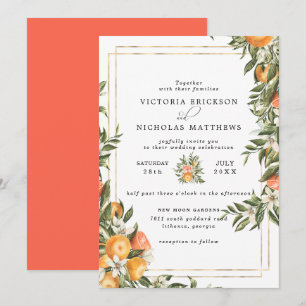 Citrus Orchard Boho Botanical Wedding Einladung