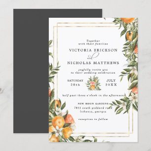 Citrus Orchard   Boho Botanical Wedding Einladung