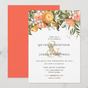 Citrus Orchard   Boho Botanical Wedding Einladung