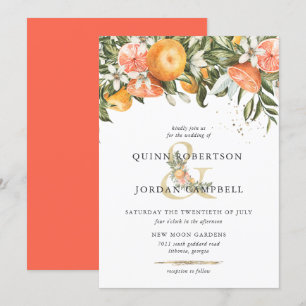 Citrus Orchard   Boho Botanical Wedding Einladung
