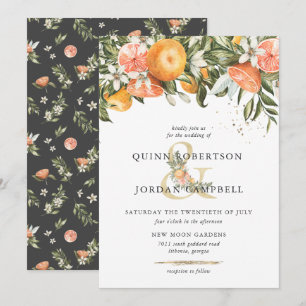Citrus Orchard   Boho Botanical Wedding Einladung
