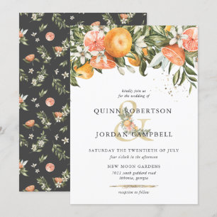 Citrus Orchard   Boho Botanical Wedding Einladung