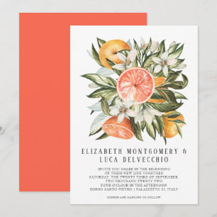 Citrus Orchard Boho Botanical Wedding Einladung