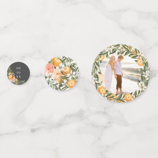 Citrus Orchard Boho Botanisches Brautparty Konfetti (Rückseiten)