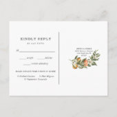 Citrus Orchard | Boho Greenery Wedding RSVP Einladungspostkarte (Rückseite)