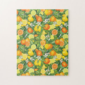 Citrus Orchard Harvest:  Lemon & Orange pattern Puzzle