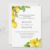 Citrus Orchard Lemon Einladung zur Hochzeit (Vorderseite)