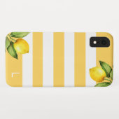 Citrus Orchard Lemon Stripe Monogram Case-Mate iPhone Hülle (Rückseite (Horizontal))