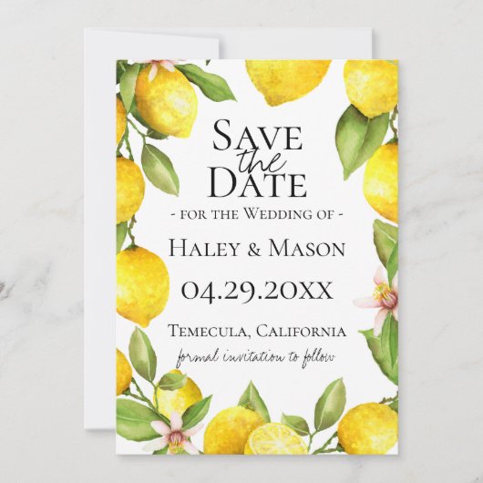 Citrus Orchard Save the Date Ankündigung (Vorderseite)
