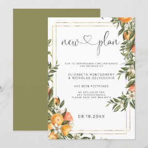 Citrus Orchard   Verspätete Hochzeitsankündigung Einladung