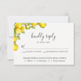 Citrus Orchard Wedding Meal Choice RSVP Karte