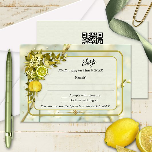 Citrus Orchard Wedding RSVP Card Einladung