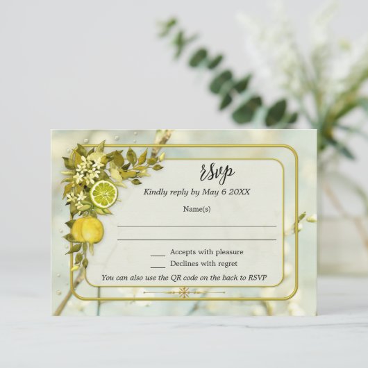 Citrus Orchard Wedding RSVP Card Einladung (Stehend Vorderseite)