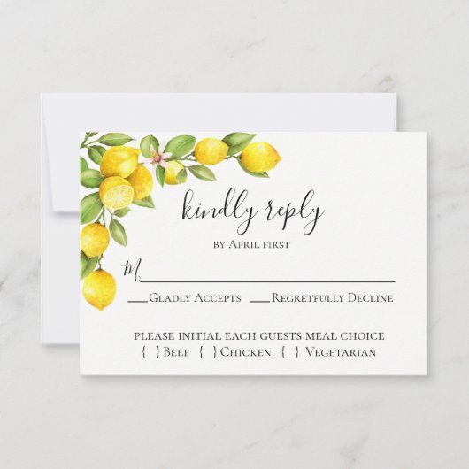 Citrus Orchard Wedding RSVP Card Karte (Vorderseite)