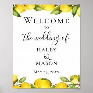Citrus Orchard Wedding Willkommen Poster
